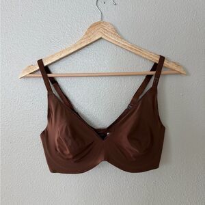 Tommy John Air Plunge Bra Moisture Wicking Lightweight Chocolate Brown Size 34D